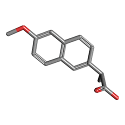 Ornapsen Fort 550 mg 20 Tablet (Naproksen) Kimyasal Yapısı (3 D)