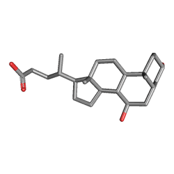 Ursocolic 250 mg 100 Kapsül (Ursodeoksikolik Asit) Kimyasal Yapısı (3 D)