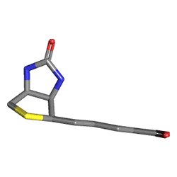 Bioak 5 mg 60 Tablet (Biotin) Kimyasal Yapısı (3 D)