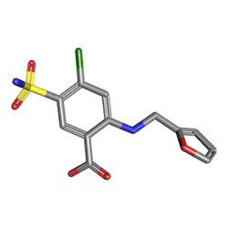 Furotab 40 mg 50 Tablet (Furosemid) Kimyasal Yapısı (3 D)