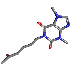 Trental CR 600 mg 20 Tablet () Kimyasal Yapısı (3 D)