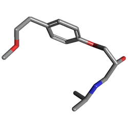 Tanelor 50 mg 30 Tablet (Metoprolol) Kimyasal Yapısı (3 D)