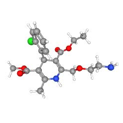 Dilopin 10 mg 30 Tablet (Amlodipin) Kimyasal Yapısı (3 D)