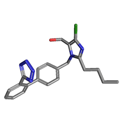 Loxibin 100 mg 28 Tablet (Losartan) Kimyasal Yapısı (3 D)