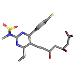 Rosucor 40 mg 84 Tablet (Rosuvastatin) Kimyasal Yapısı (3 D)