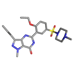 Revatio 20 mg 90 Tablet (Sildenafil Sitrat) Kimyasal Yapısı (3 D)