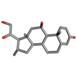 Kordexa 0.75 mg 20 Tablet (Deksametazon) Kimyasal Yapısı (3 D)