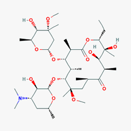 Klax Şurup 125 mg 70 ml (Klaritromisin) Kimyasal Yapısı (3 D)