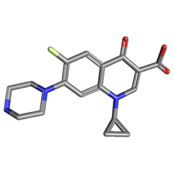 Loxasid 500 mg 14 Tablet (Siprofloksasin) Kimyasal Yapısı (3 D)