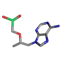 Doro 245 mg 30 Tablet (Tenofovir) Kimyasal Yapısı (3 D)