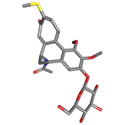 Maxthio 4 mg/2 ml IM 6 Ampül (Tiyokolsikozid) Kimyasal Yapısı (3 D)