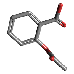 Aspirin Plus-C 400 mg 10 Tablet (Asetilsalisilik Asit) Kimyasal Yapısı (3 D)