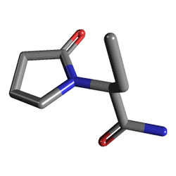 Lev-End 750 mg 50 Tablet (Levetirasetam) Kimyasal Yapısı (3 D)
