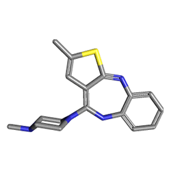 Rexapin 2.5 mg 28 Tablet (Olanzapin) Kimyasal Yapısı (3 D)