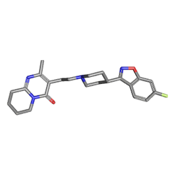 Rixper 1 mg 30 Tablet (Risperidon) Kimyasal Yapısı (3 D)
