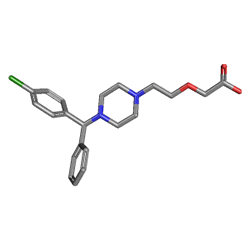 Hitrizin 10 mg 20 Tablet (Setirizin) Kimyasal Yapısı (3 D)